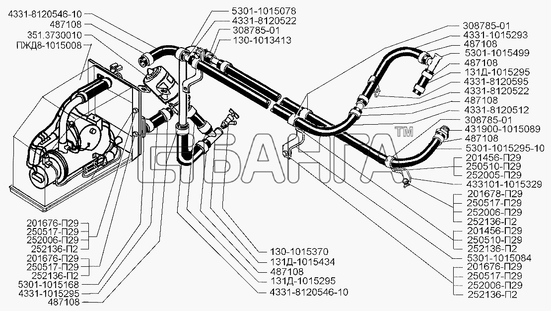 ЗИЛ ЗИЛ-5301 (2006) Схема Установка пускового подогревателя на